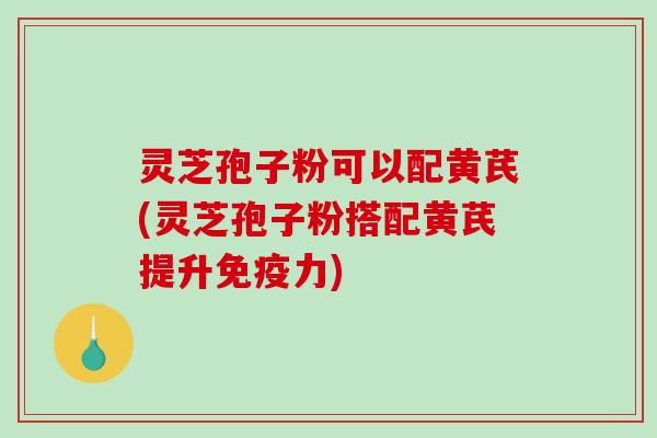 灵芝孢子粉可以配黄芪(灵芝孢子粉搭配黄芪提升免疫力)-第1张图片-破壁灵芝孢子粉研究指南 灵芝孢子粉可以配黄芪(灵芝孢子粉搭配黄芪提升免疫力)-第1张图片-破壁灵芝孢子粉研究指南