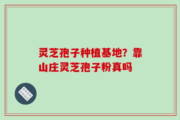 灵芝孢子种植基地？靠山庄灵芝孢子粉真吗-第1张图片-破壁灵芝孢子粉研究指南