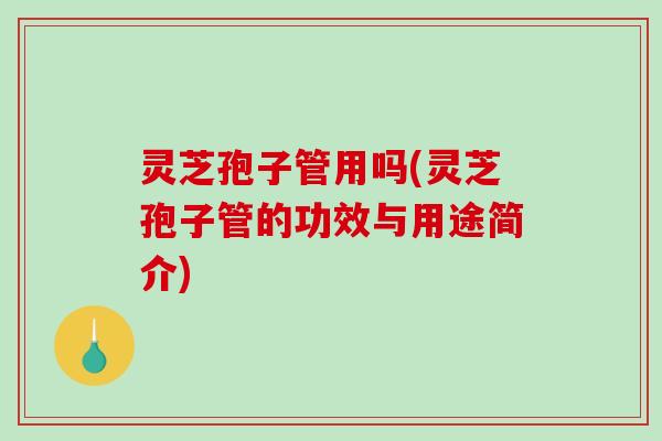 灵芝孢子管用吗(灵芝孢子管的功效与用途简介)-第1张图片-破壁灵芝孢子粉研究指南