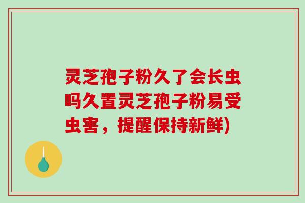 灵芝孢子粉久了会长虫吗久置灵芝孢子粉易受虫害,提醒保持新鲜)-第1张图片-破壁灵芝孢子粉研究指南 灵芝孢子粉久了会长虫吗久置灵芝孢子粉易受虫害,提醒保持新鲜)-第1张图片-破壁灵芝孢子粉研究指南