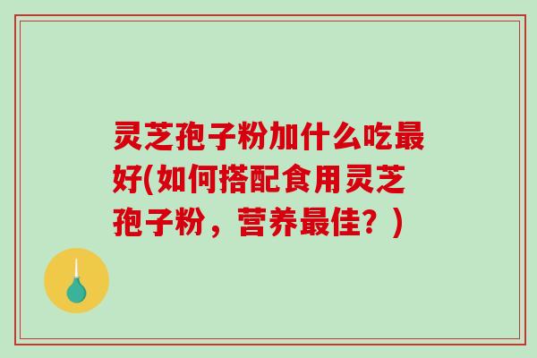 灵芝孢子粉加什么吃最好(如何搭配食用灵芝孢子粉,营养最佳?)-第1张图片-破壁灵芝孢子粉研究指南 灵芝孢子粉加什么吃最好(如何搭配食用灵芝孢子粉,营养最佳?)-第1张图片-破壁灵芝孢子粉研究指南