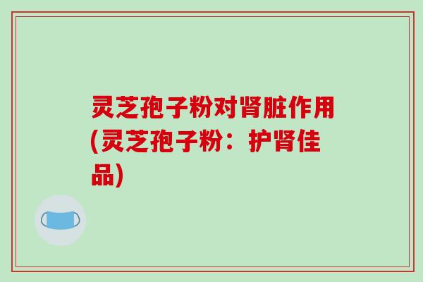 灵芝孢子粉对肾脏作用(灵芝孢子粉:护肾佳品)-第1张图片-破壁灵芝孢子粉研究指南 灵芝孢子粉对肾脏作用(灵芝孢子粉:护肾佳品)-第1张图片-破壁灵芝孢子粉研究指南