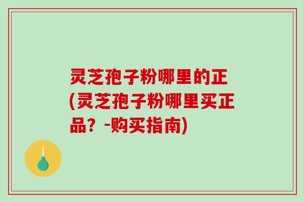 灵芝孢子粉哪里的正 (灵芝孢子粉哪里买正品?-购买指南)-第1张图片-破壁灵芝孢子粉研究指南 灵芝孢子粉哪里的正 (灵芝孢子粉哪里买正品?-购买指南)-第1张图片-破壁灵芝孢子粉研究指南