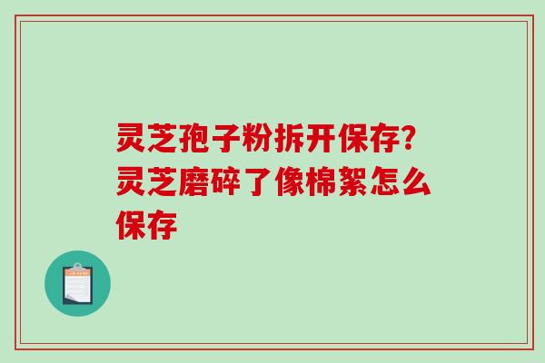 灵芝孢子粉拆开保存?灵芝磨碎了像棉絮怎么保存-第1张图片-破壁灵芝孢子粉研究指南 灵芝孢子粉拆开保存?灵芝磨碎了像棉絮怎么保存-第1张图片-破壁灵芝孢子粉研究指南