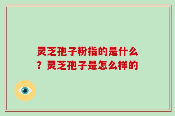 灵芝孢子粉指的是什么？灵芝孢子是怎么样的-第1张图片-破壁灵芝孢子粉研究指南