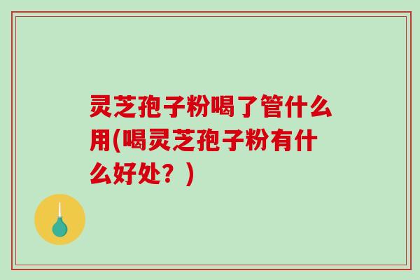灵芝孢子粉喝了管什么用(喝灵芝孢子粉有什么好处?)-第1张图片-破壁灵芝孢子粉研究指南 灵芝孢子粉喝了管什么用(喝灵芝孢子粉有什么好处?)-第1张图片-破壁灵芝孢子粉研究指南