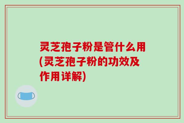 灵芝孢子粉是管什么用(灵芝孢子粉的功效及作用详解)-第1张图片-破壁灵芝孢子粉研究指南