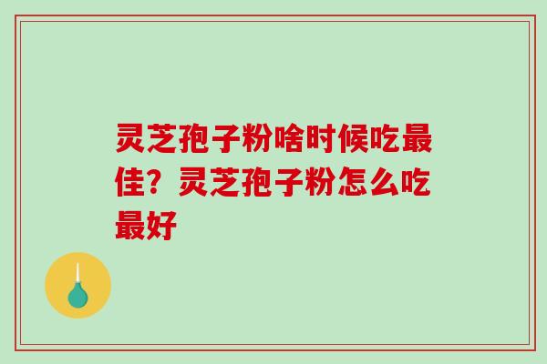灵芝孢子粉啥时候吃最佳?灵芝孢子粉怎么吃最好-第1张图片-破壁灵芝孢子粉研究指南 灵芝孢子粉啥时候吃最佳?灵芝孢子粉怎么吃最好-第1张图片-破壁灵芝孢子粉研究指南
