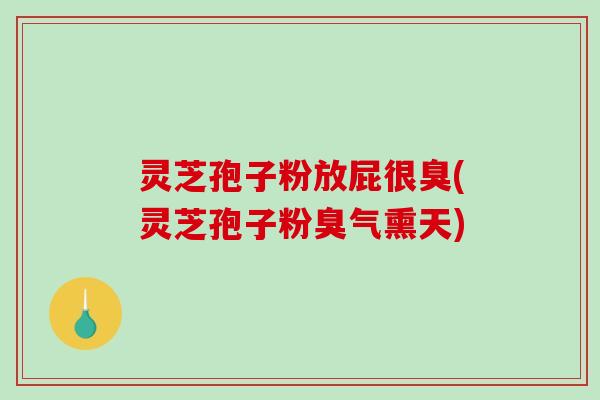 灵芝孢子粉放屁很臭(灵芝孢子粉臭气熏天)-第1张图片-破壁灵芝孢子粉研究指南 灵芝孢子粉放屁很臭(灵芝孢子粉臭气熏天)-第1张图片-破壁灵芝孢子粉研究指南