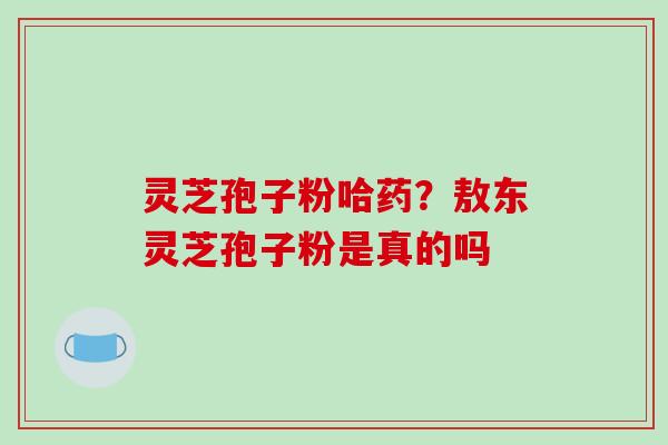 灵芝孢子粉哈药?敖东灵芝孢子粉是真的吗-第1张图片-破壁灵芝孢子粉研究指南 灵芝孢子粉哈药?敖东灵芝孢子粉是真的吗-第1张图片-破壁灵芝孢子粉研究指南