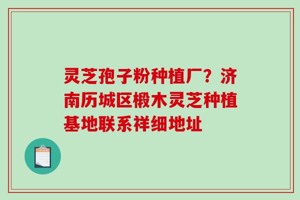 灵芝孢子粉种植厂？济南历城区椴木灵芝种植基地联系祥细地址-第1张图片-破壁灵芝孢子粉研究指南