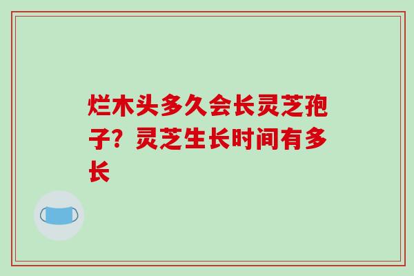 烂木头多久会长灵芝孢子?灵芝生长时间有多长-第1张图片-破壁灵芝孢子粉研究指南 烂木头多久会长灵芝孢子?灵芝生长时间有多长-第1张图片-破壁灵芝孢子粉研究指南