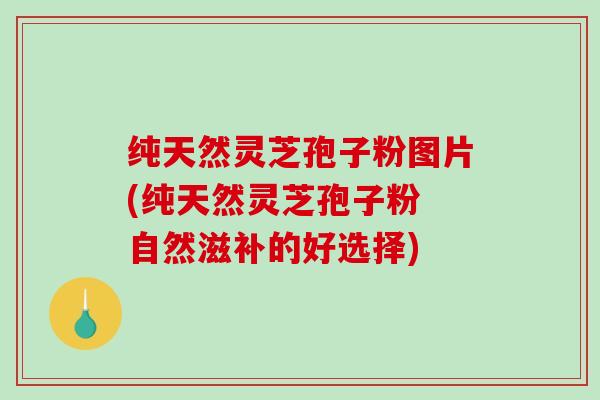 纯天然灵芝孢子粉图片(纯天然灵芝孢子粉 自然滋补的好选择)-第1张图片-破壁灵芝孢子粉研究指南 纯天然灵芝孢子粉图片(纯天然灵芝孢子粉 自然滋补的好选择)-第1张图片-破壁灵芝孢子粉研究指南