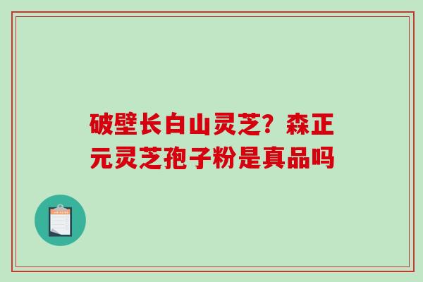 破壁长白山灵芝?森正元灵芝孢子粉是真品吗-第1张图片-破壁灵芝孢子粉研究指南 破壁长白山灵芝?森正元灵芝孢子粉是真品吗-第1张图片-破壁灵芝孢子粉研究指南