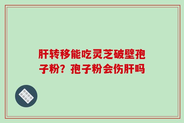 肝转移能吃灵芝破壁孢子粉?孢子粉会伤肝吗-第1张图片-破壁灵芝孢子粉研究指南 肝转移能吃灵芝破壁孢子粉?孢子粉会伤肝吗-第1张图片-破壁灵芝孢子粉研究指南