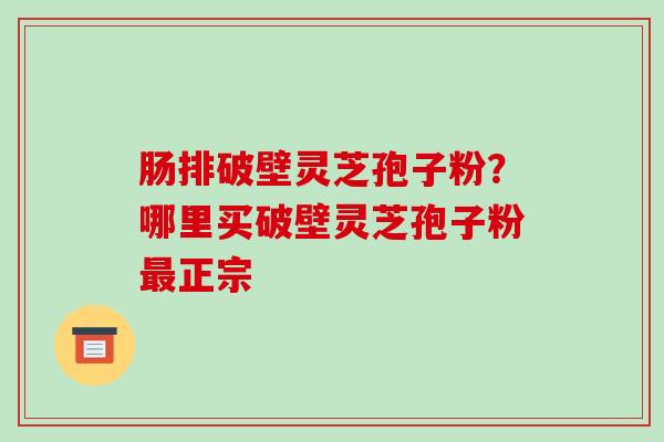 肠排破壁灵芝孢子粉?哪里买破壁灵芝孢子粉最正宗-第1张图片-破壁灵芝孢子粉研究指南 肠排破壁灵芝孢子粉?哪里买破壁灵芝孢子粉最正宗-第1张图片-破壁灵芝孢子粉研究指南