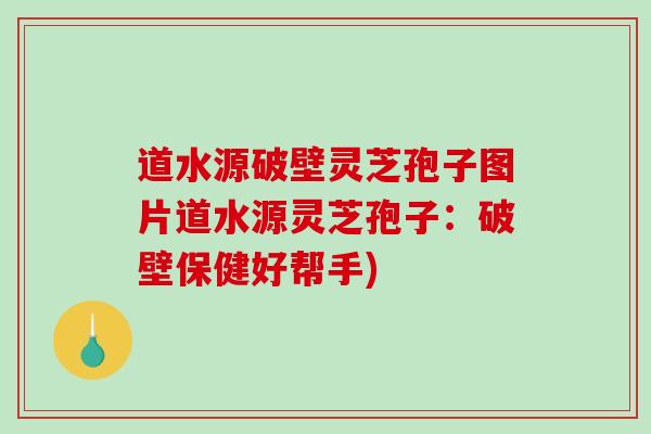 道水源破壁灵芝孢子图片道水源灵芝孢子:破壁保健好帮手)-第1张图片-破壁灵芝孢子粉研究指南 道水源破壁灵芝孢子图片道水源灵芝孢子:破壁保健好帮手)-第1张图片-破壁灵芝孢子粉研究指南