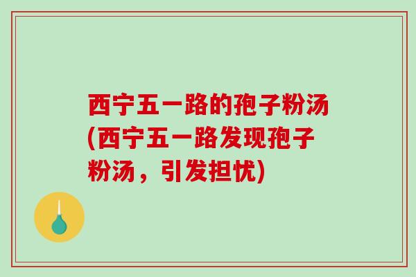 西宁五一路的孢子粉汤(西宁五一路发现孢子粉汤,引发担忧)-第1张图片-破壁灵芝孢子粉研究指南 西宁五一路的孢子粉汤(西宁五一路发现孢子粉汤,引发担忧)-第1张图片-破壁灵芝孢子粉研究指南