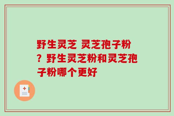 野生灵芝 灵芝孢子粉?野生灵芝粉和灵芝孢子粉哪个更好-第1张图片-破壁灵芝孢子粉研究指南 野生灵芝 灵芝孢子粉?野生灵芝粉和灵芝孢子粉哪个更好-第1张图片-破壁灵芝孢子粉研究指南