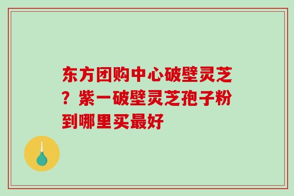 东方团购中心破壁灵芝?紫一破壁灵芝孢子粉到哪里买最好-第1张图片-破壁灵芝孢子粉研究指南 东方团购中心破壁灵芝?紫一破壁灵芝孢子粉到哪里买最好-第1张图片-破壁灵芝孢子粉研究指南