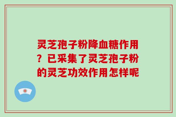 灵芝孢子粉降血糖作用?已采集了灵芝孢子粉的灵芝功效作用怎样呢-第1张图片-破壁灵芝孢子粉研究指南 灵芝孢子粉降血糖作用?已采集了灵芝孢子粉的灵芝功效作用怎样呢-第1张图片-破壁灵芝孢子粉研究指南