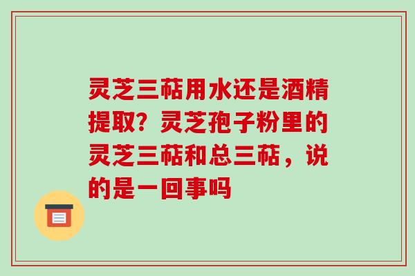 灵芝三萜用水还是酒精提取?灵芝孢子粉里的灵芝三萜和总三萜,说的是一回事吗-第1张图片-破壁灵芝孢子粉研究指南 灵芝三萜用水还是酒精提取?灵芝孢子粉里的灵芝三萜和总三萜,说的是一回事吗-第1张图片-破壁灵芝孢子粉研究指南