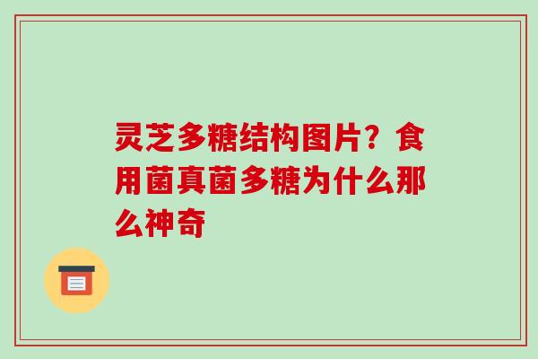 灵芝多糖结构图片?食用菌真菌多糖为什么那么神奇-第1张图片-破壁灵芝孢子粉研究指南 灵芝多糖结构图片?食用菌真菌多糖为什么那么神奇-第1张图片-破壁灵芝孢子粉研究指南