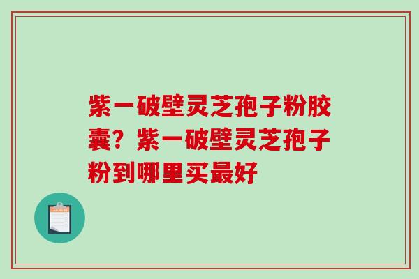 紫一破壁灵芝孢子粉胶囊?紫一破壁灵芝孢子粉到哪里买最好-第1张图片-破壁灵芝孢子粉研究指南 紫一破壁灵芝孢子粉胶囊?紫一破壁灵芝孢子粉到哪里买最好-第1张图片-破壁灵芝孢子粉研究指南