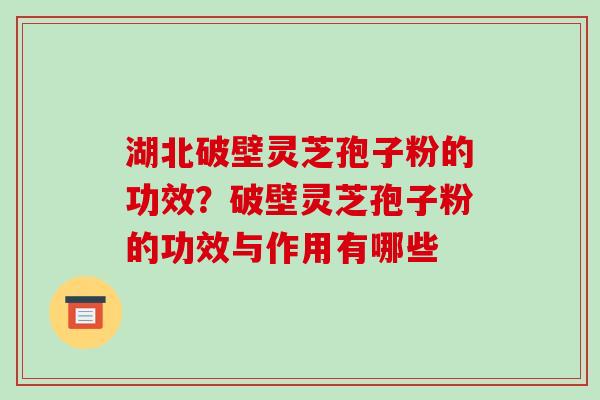 湖北破壁灵芝孢子粉的功效？破壁灵芝孢子粉的功效与作用有哪些-第1张图片-破壁灵芝孢子粉研究指南