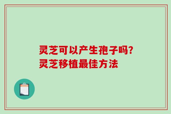 灵芝可以产生孢子吗?灵芝移植最佳方法-第1张图片-破壁灵芝孢子粉研究指南 灵芝可以产生孢子吗?灵芝移植最佳方法-第1张图片-破壁灵芝孢子粉研究指南
