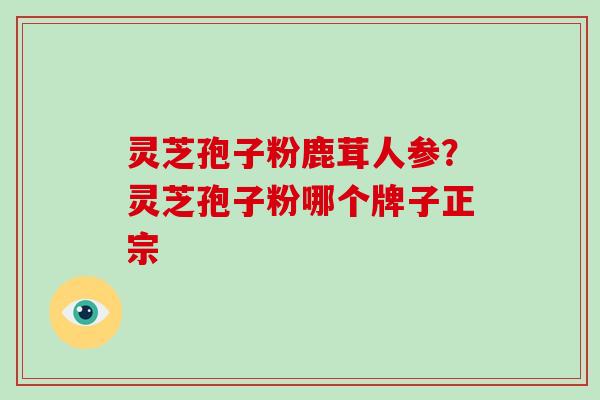 灵芝孢子粉鹿茸人参?灵芝孢子粉哪个牌子正宗-第1张图片-破壁灵芝孢子粉研究指南 灵芝孢子粉鹿茸人参?灵芝孢子粉哪个牌子正宗-第1张图片-破壁灵芝孢子粉研究指南