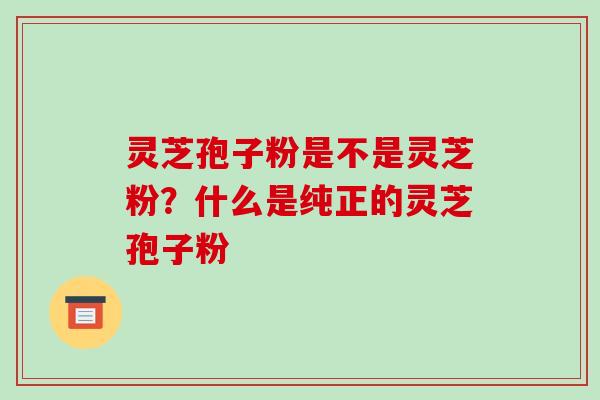 灵芝孢子粉是不是灵芝粉？什么是纯正的灵芝孢子粉-第1张图片-破壁灵芝孢子粉研究指南