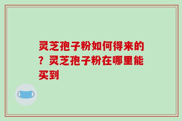 灵芝孢子粉如何得来的?灵芝孢子粉在哪里能买到-第1张图片-破壁灵芝孢子粉研究指南 灵芝孢子粉如何得来的?灵芝孢子粉在哪里能买到-第1张图片-破壁灵芝孢子粉研究指南