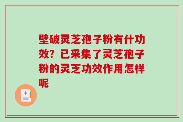 壁破灵芝孢子粉有什功效?已采集了灵芝孢子粉的灵芝功效作用怎样呢-第1张图片-破壁灵芝孢子粉研究指南 壁破灵芝孢子粉有什功效?已采集了灵芝孢子粉的灵芝功效作用怎样呢-第1张图片-破壁灵芝孢子粉研究指南