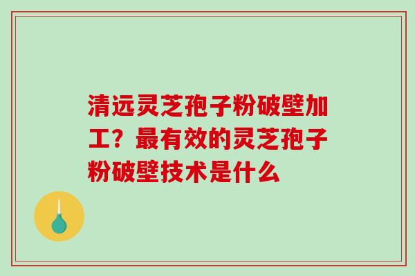 清远灵芝孢子粉破壁加工?最有效的灵芝孢子粉破壁技术是什么-第1张图片-破壁灵芝孢子粉研究指南 清远灵芝孢子粉破壁加工?最有效的灵芝孢子粉破壁技术是什么-第1张图片-破壁灵芝孢子粉研究指南
