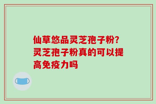 仙草悠品灵芝孢子粉？灵芝孢子粉真的可以提高免疫力吗-第1张图片-破壁灵芝孢子粉研究指南