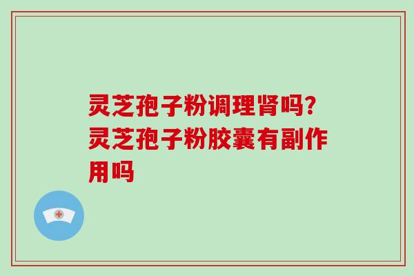 灵芝孢子粉调理肾吗?灵芝孢子粉胶囊有副作用吗-第1张图片-破壁灵芝孢子粉研究指南 灵芝孢子粉调理肾吗?灵芝孢子粉胶囊有副作用吗-第1张图片-破壁灵芝孢子粉研究指南
