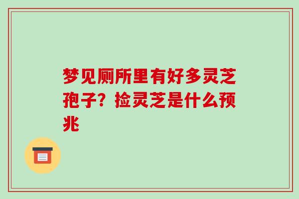 梦见厕所里有好多灵芝孢子?捡灵芝是什么预兆-第1张图片-破壁灵芝孢子粉研究指南 梦见厕所里有好多灵芝孢子?捡灵芝是什么预兆-第1张图片-破壁灵芝孢子粉研究指南