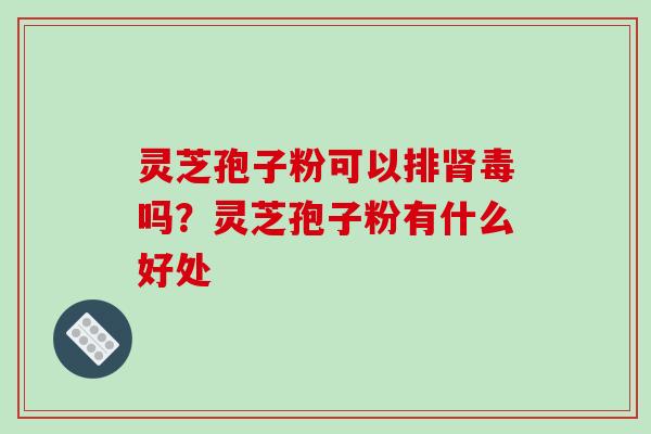 灵芝孢子粉可以排肾毒吗?灵芝孢子粉有什么好处-第1张图片-破壁灵芝孢子粉研究指南 灵芝孢子粉可以排肾毒吗?灵芝孢子粉有什么好处-第1张图片-破壁灵芝孢子粉研究指南