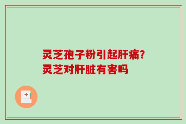 灵芝孢子粉引起肝痛?灵芝对肝脏有害吗-第1张图片-破壁灵芝孢子粉研究指南 灵芝孢子粉引起肝痛?灵芝对肝脏有害吗-第1张图片-破壁灵芝孢子粉研究指南
