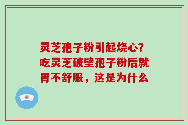 灵芝孢子粉引起烧心?吃灵芝破壁孢子粉后就胃不舒服,这是为什么-第1张图片-破壁灵芝孢子粉研究指南 灵芝孢子粉引起烧心?吃灵芝破壁孢子粉后就胃不舒服,这是为什么-第1张图片-破壁灵芝孢子粉研究指南