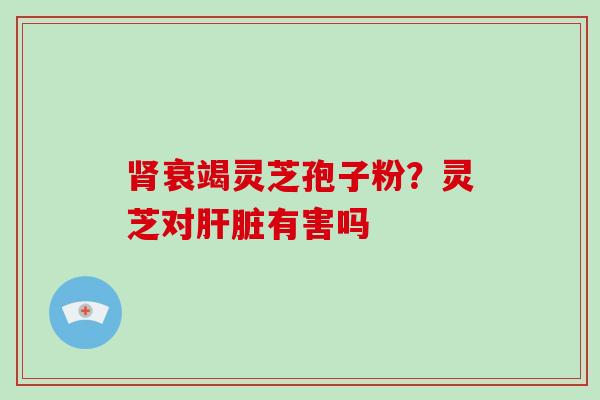 肾衰竭灵芝孢子粉?灵芝对肝脏有害吗-第1张图片-破壁灵芝孢子粉研究指南 肾衰竭灵芝孢子粉?灵芝对肝脏有害吗-第1张图片-破壁灵芝孢子粉研究指南
