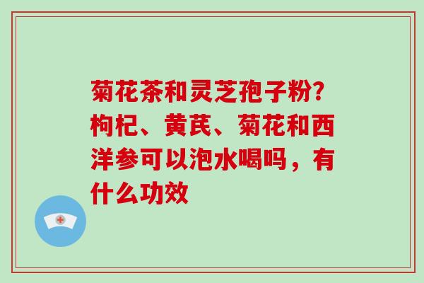 菊花茶和灵芝孢子粉?枸杞、黄芪、菊花和西洋参可以泡水喝吗,有什么功效-第1张图片-破壁灵芝孢子粉研究指南 菊花茶和灵芝孢子粉?枸杞、黄芪、菊花和西洋参可以泡水喝吗,有什么功效-第1张图片-破壁灵芝孢子粉研究指南
