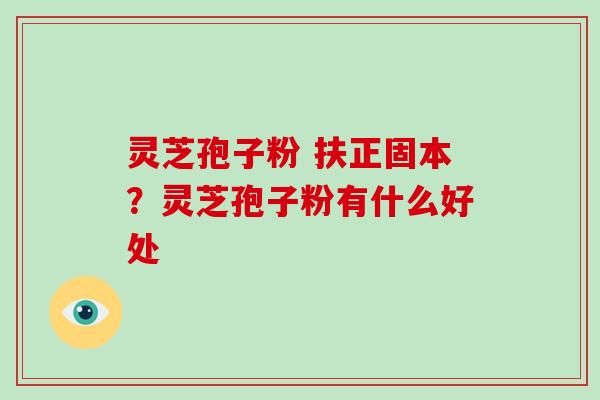 灵芝孢子粉 扶正固本?灵芝孢子粉有什么好处-第1张图片-破壁灵芝孢子粉研究指南 灵芝孢子粉 扶正固本?灵芝孢子粉有什么好处-第1张图片-破壁灵芝孢子粉研究指南