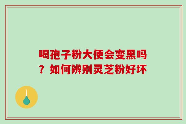 喝孢子粉大便会变黑吗？如何辨别灵芝粉好坏-第1张图片-破壁灵芝孢子粉研究指南