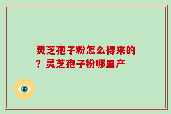 灵芝孢子粉怎么得来的?灵芝孢子粉哪里产-第1张图片-破壁灵芝孢子粉研究指南 灵芝孢子粉怎么得来的?灵芝孢子粉哪里产-第1张图片-破壁灵芝孢子粉研究指南