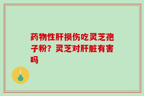 药物性肝损伤吃灵芝孢子粉？灵芝对肝脏有害吗-第1张图片-破壁灵芝孢子粉研究指南
