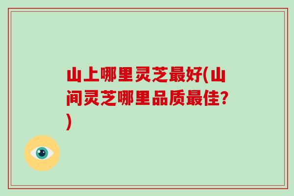山上哪里灵芝最好(山间灵芝哪里品质最佳?)-第1张图片-破壁灵芝孢子粉研究指南 山上哪里灵芝最好(山间灵芝哪里品质最佳?)-第1张图片-破壁灵芝孢子粉研究指南