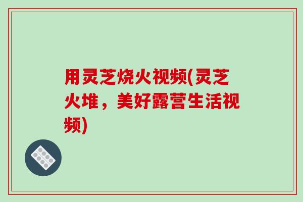 用灵芝烧火视频(灵芝火堆,美好露营生活视频)-第1张图片-破壁灵芝孢子粉研究指南 用灵芝烧火视频(灵芝火堆,美好露营生活视频)-第1张图片-破壁灵芝孢子粉研究指南
