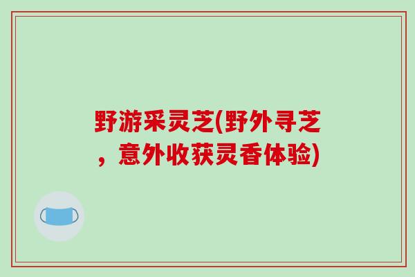野游采灵芝(野外寻芝,意外收获灵香体验)-第1张图片-破壁灵芝孢子粉研究指南 野游采灵芝(野外寻芝,意外收获灵香体验)-第1张图片-破壁灵芝孢子粉研究指南
